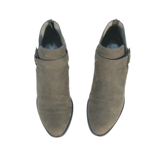 EILEEN FISHER Ives $280 Grey Suede Block Heel Strap Booties Women's 11 - Picture 8 of 11
